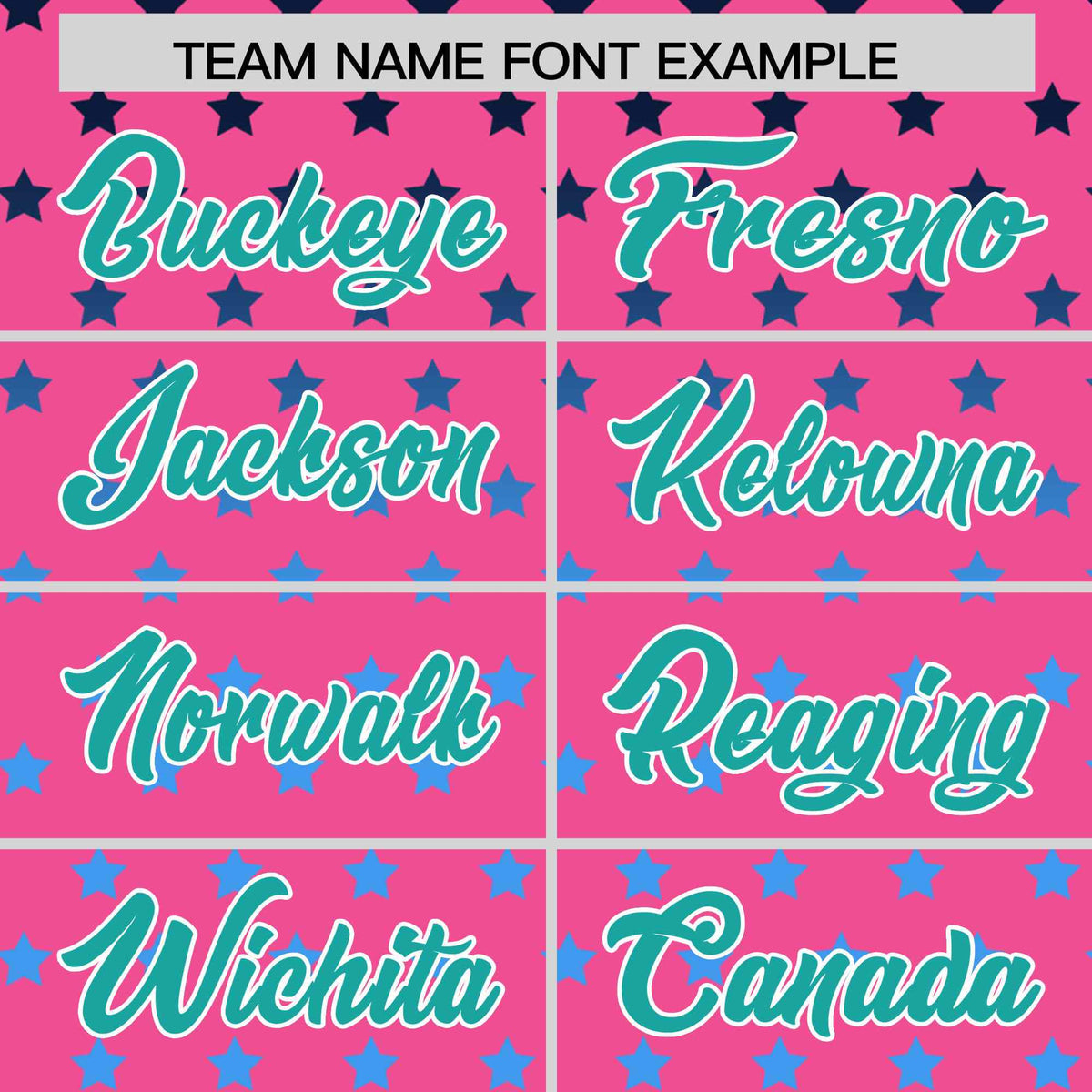 Custom Pink Aqua-White Raglan Sleeve Personalized Star Print Authentic Baseball Jersey