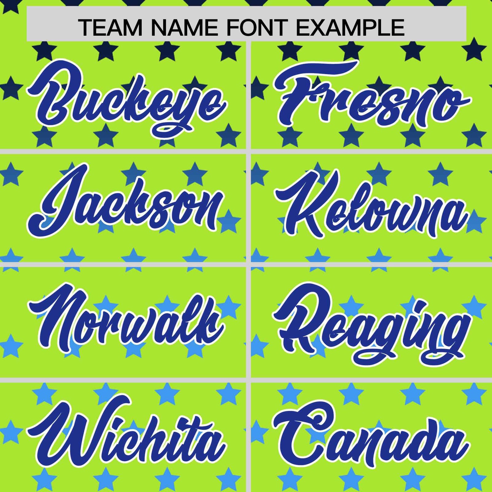 Custom Neon Green Royal-White Raglan Sleeve Personalized Star Print Authentic Baseball Jersey