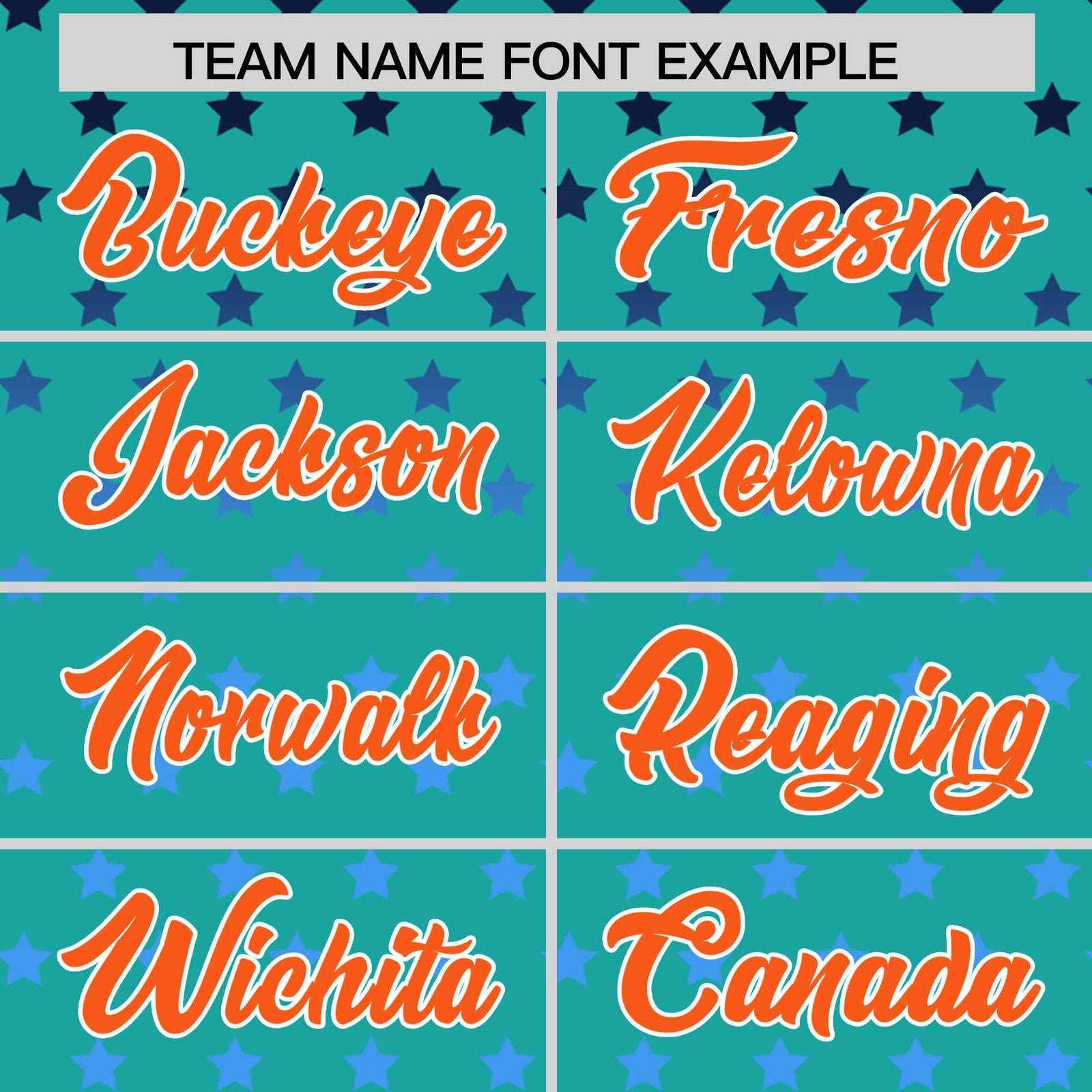 Custom Aqua Orange-White Raglan Sleeve Personalized Star Print Authentic Baseball Jersey