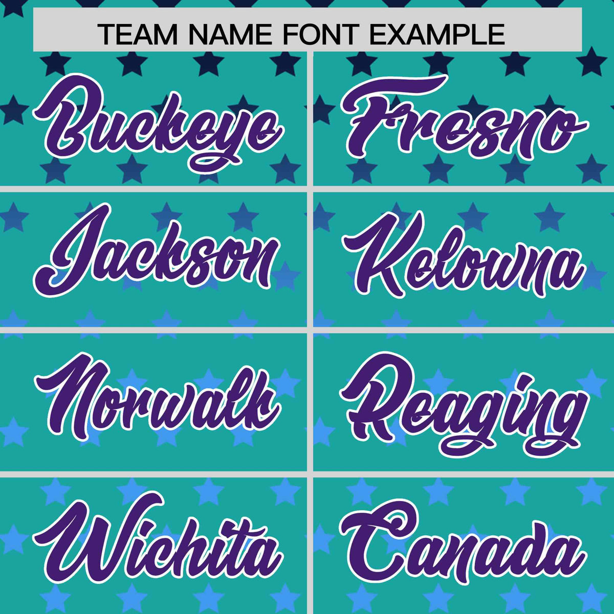 Custom Aqua Purple-White Raglan Sleeve Personalized Star Print Authentic Baseball Jersey