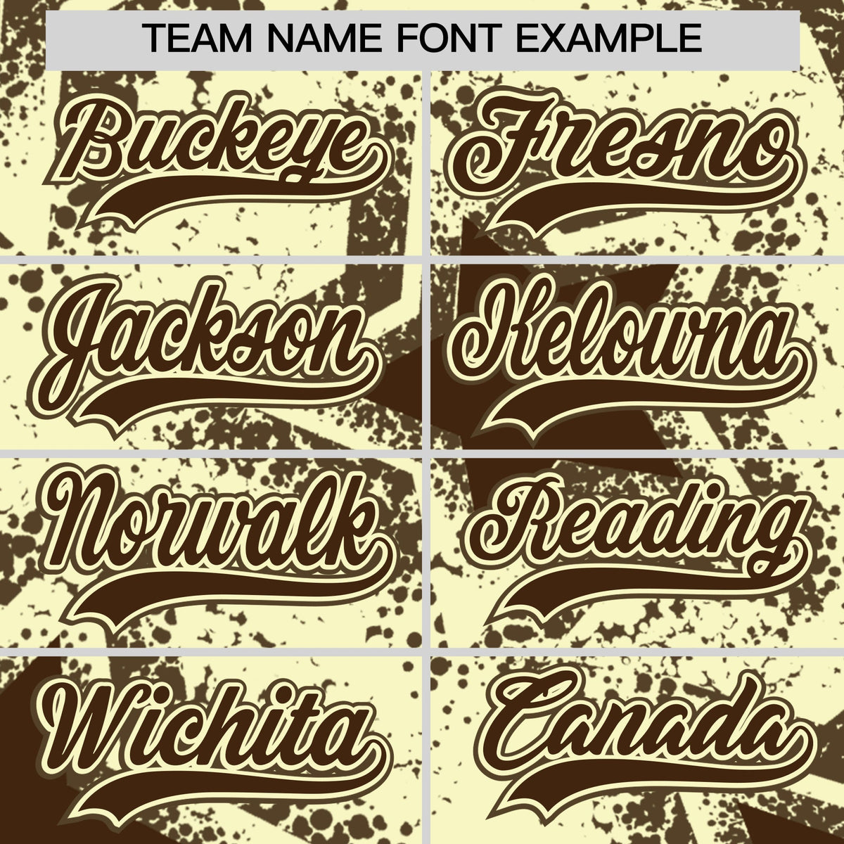 Custom Cream Light Brown Brown Star Graffiti Team Baseball Jerseys With Custom Names, Numbers &amp; Logos Lightweight Baseball Jersey| KXKSHOP