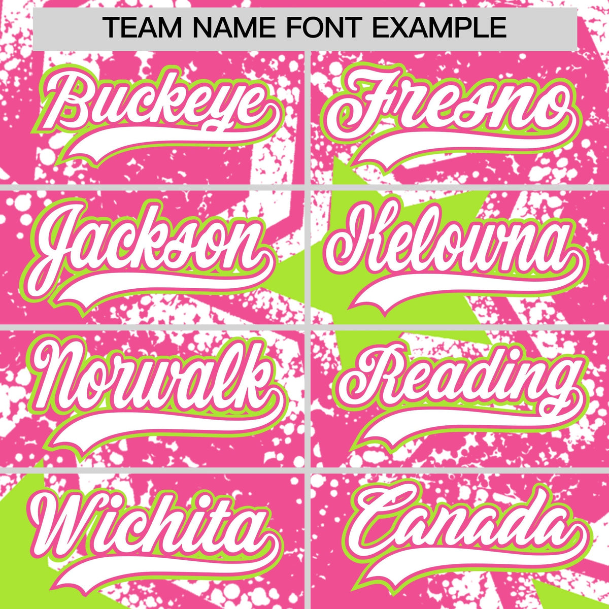 Custom Pink White Neon Green Star Graffiti Team Baseball Jerseys With Custom Names, Numbers &amp; Logos Lightweight Baseball Jersey| KXKSHOP