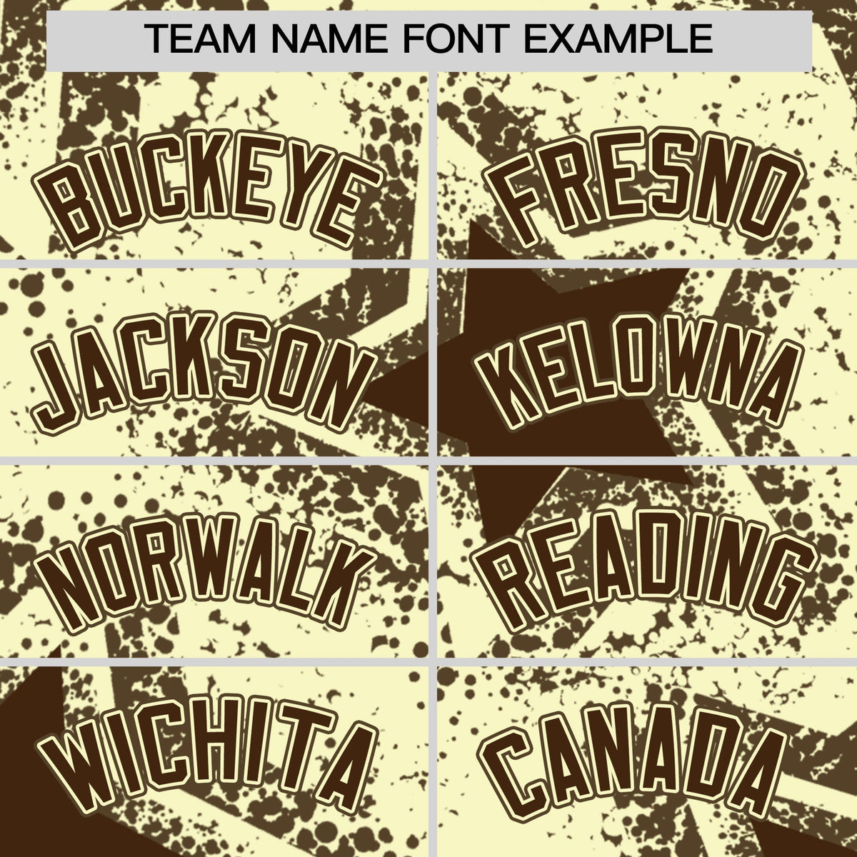 Custom Cream Light Brown Brown Star Graffiti Team Baseball Jerseys With Custom Names, Numbers &amp; Logos Lightweight Baseball Jersey| KXKSHOP