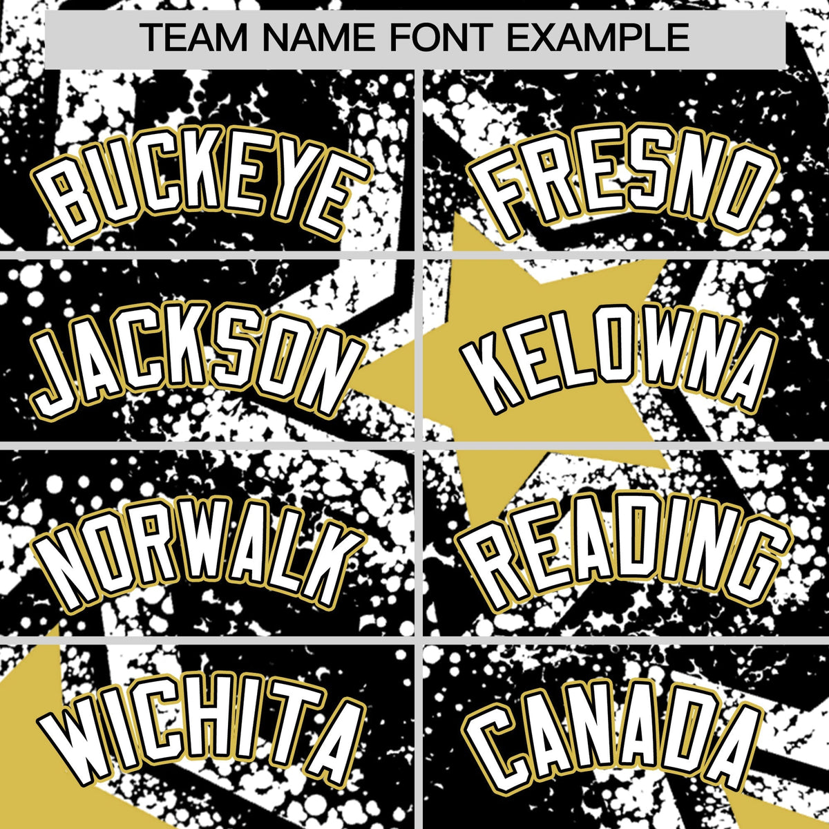 Custom Black White Old Gold Star Graffiti Team Baseball Jerseys With Custom Names, Numbers &amp; Logos Lightweight Baseball Jersey| KXKSHOP