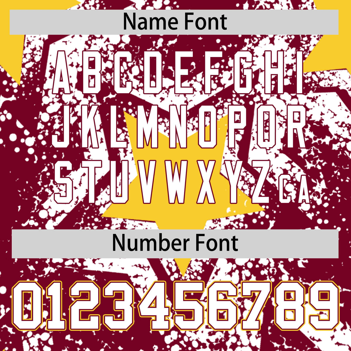 Custom Crimson White Gold Star Graffiti Team Baseball Jerseys With Custom Names, Numbers &amp; Logos Stretch Fabric Baseball Jersey| KXKSHOP