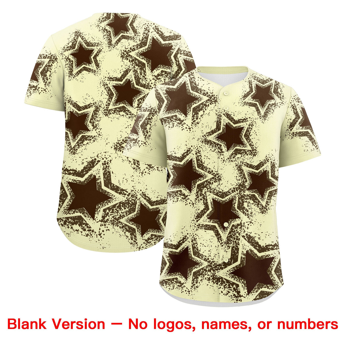Custom Cream Light Brown Brown Star Graffiti Team Baseball Jerseys With Custom Names, Numbers &amp; Logos Lightweight Baseball Jersey| KXKSHOP