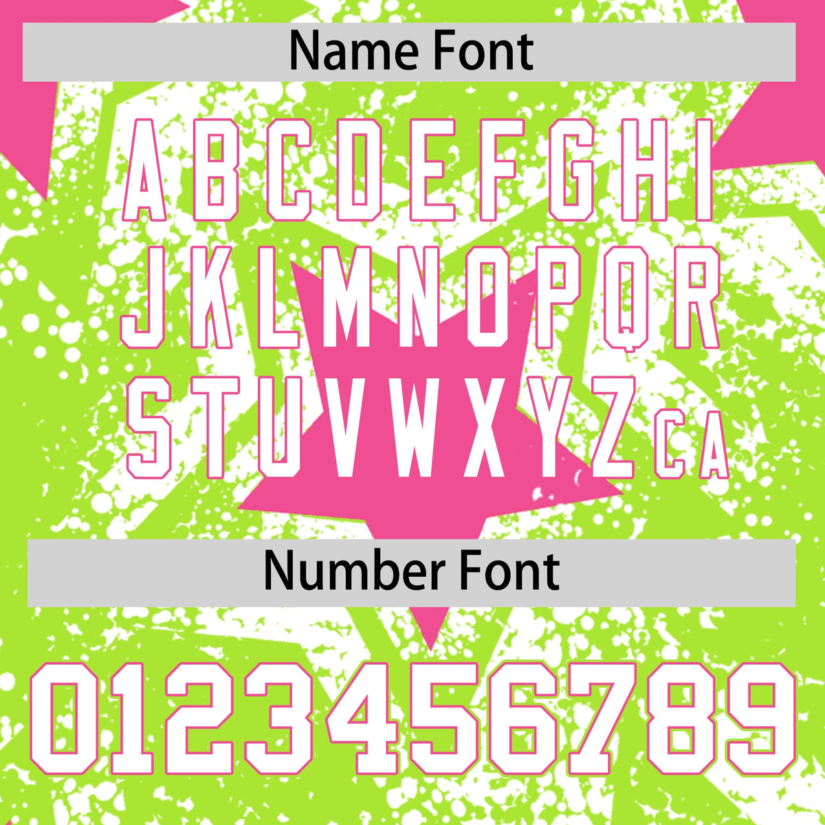 Custom Neon Green White Pink Star Graffiti Team Baseball Jerseys With Custom Names, Numbers &amp; Logos Stretch Fabric Baseball Jersey| KXKSHOP
