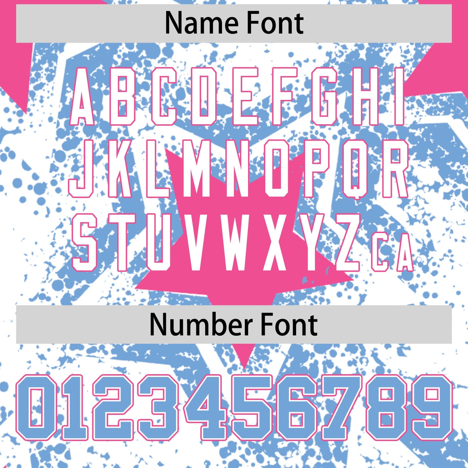 Custom White Light Blue Pink Star Graffiti Team Baseball Jerseys With Custom Names, Numbers & Logos Stretch Fabric Baseball Jersey| KXKSHOP