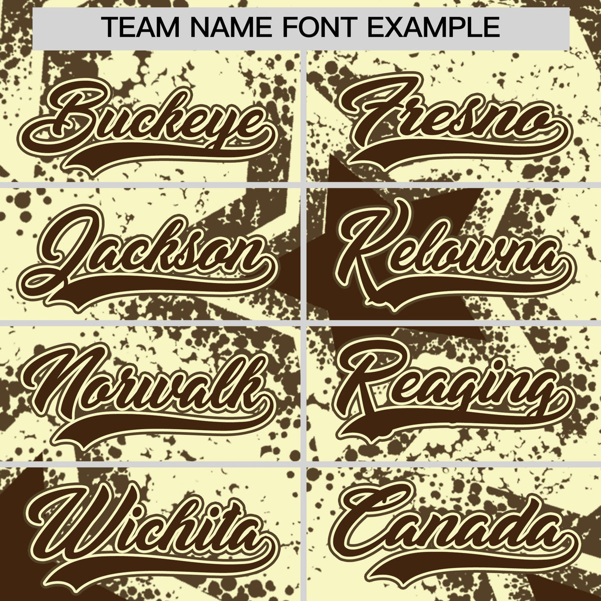 Custom Cream Light Brown Brown Star Graffiti Team Baseball Jerseys With Custom Names, Numbers &amp; Logos Lightweight Baseball Jersey| KXKSHOP