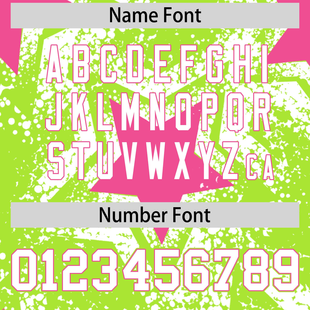 Custom Neon Green White Pink Star Graffiti Team Baseball Jerseys With Custom Names, Numbers &amp; Logos Stretch Fabric Baseball Jersey| KXKSHOP