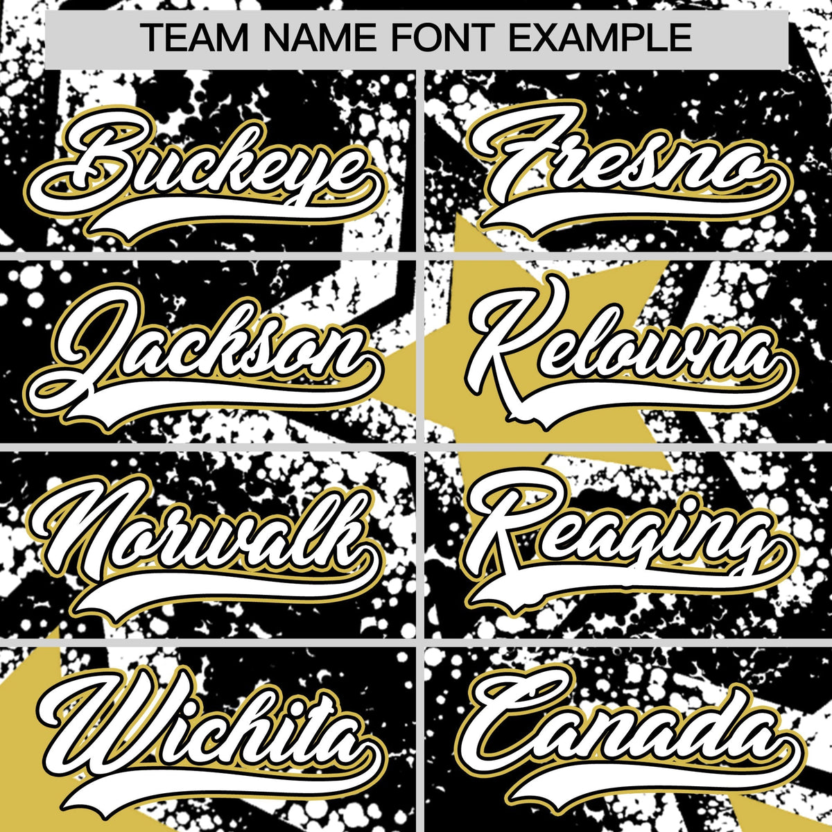 Custom Black White Old Gold Star Graffiti Team Baseball Jerseys With Custom Names, Numbers &amp; Logos Lightweight Baseball Jersey| KXKSHOP