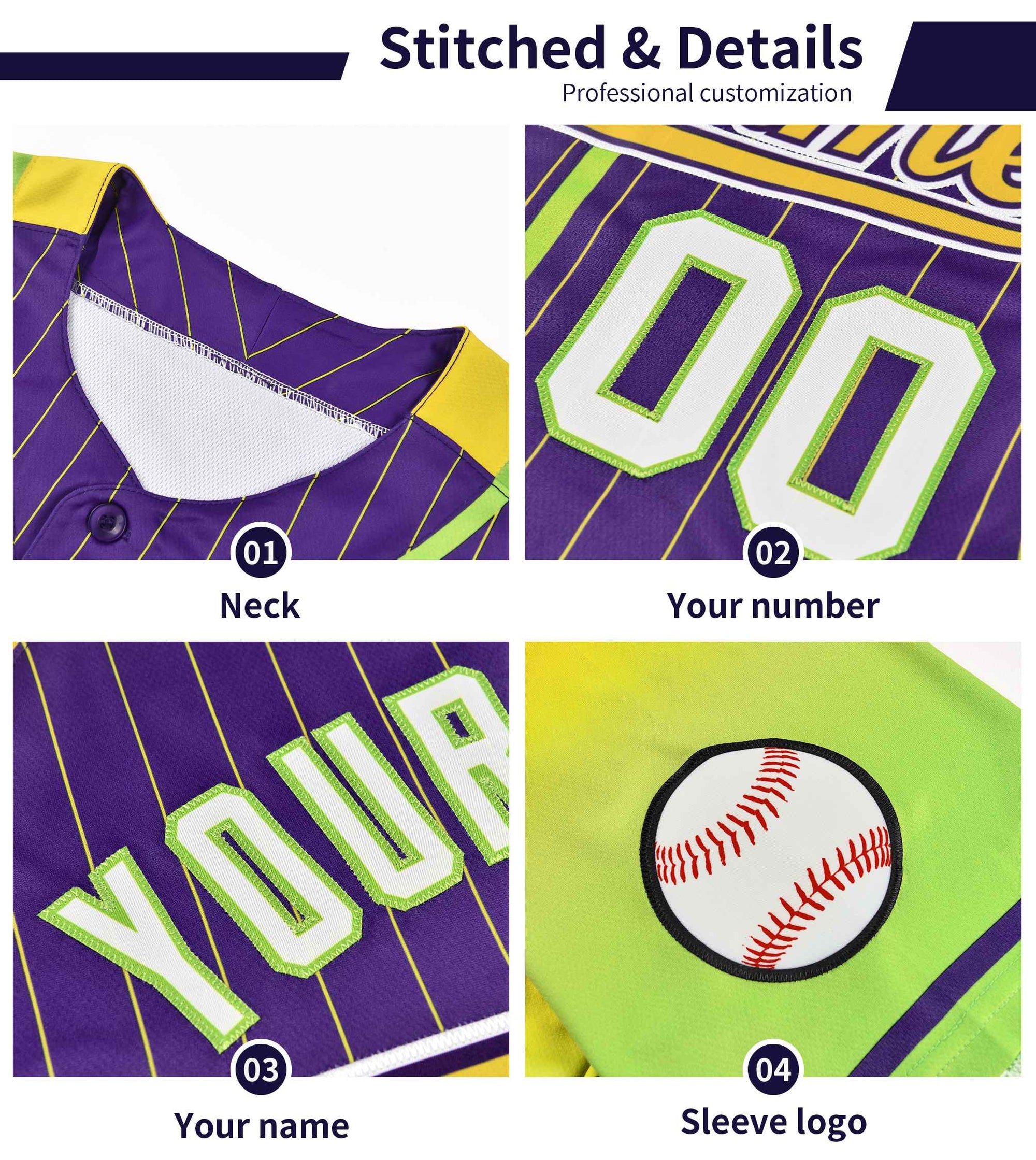 Custom White Royal Stripe Fashion Sleeves Gradient Authentic Baseball Jersey