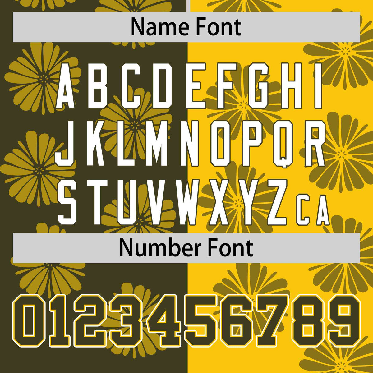 Custom Olive Gold Split Fashion Flower Graffiti Pattern Authentic Baseball Jersey