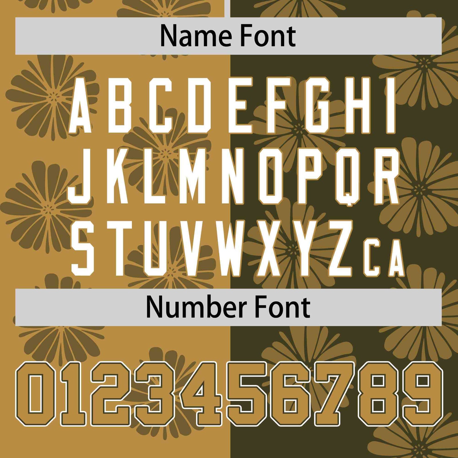 Custom Old Gold Olive Split Fashion Flower Graffiti Pattern Authentic Baseball Jersey