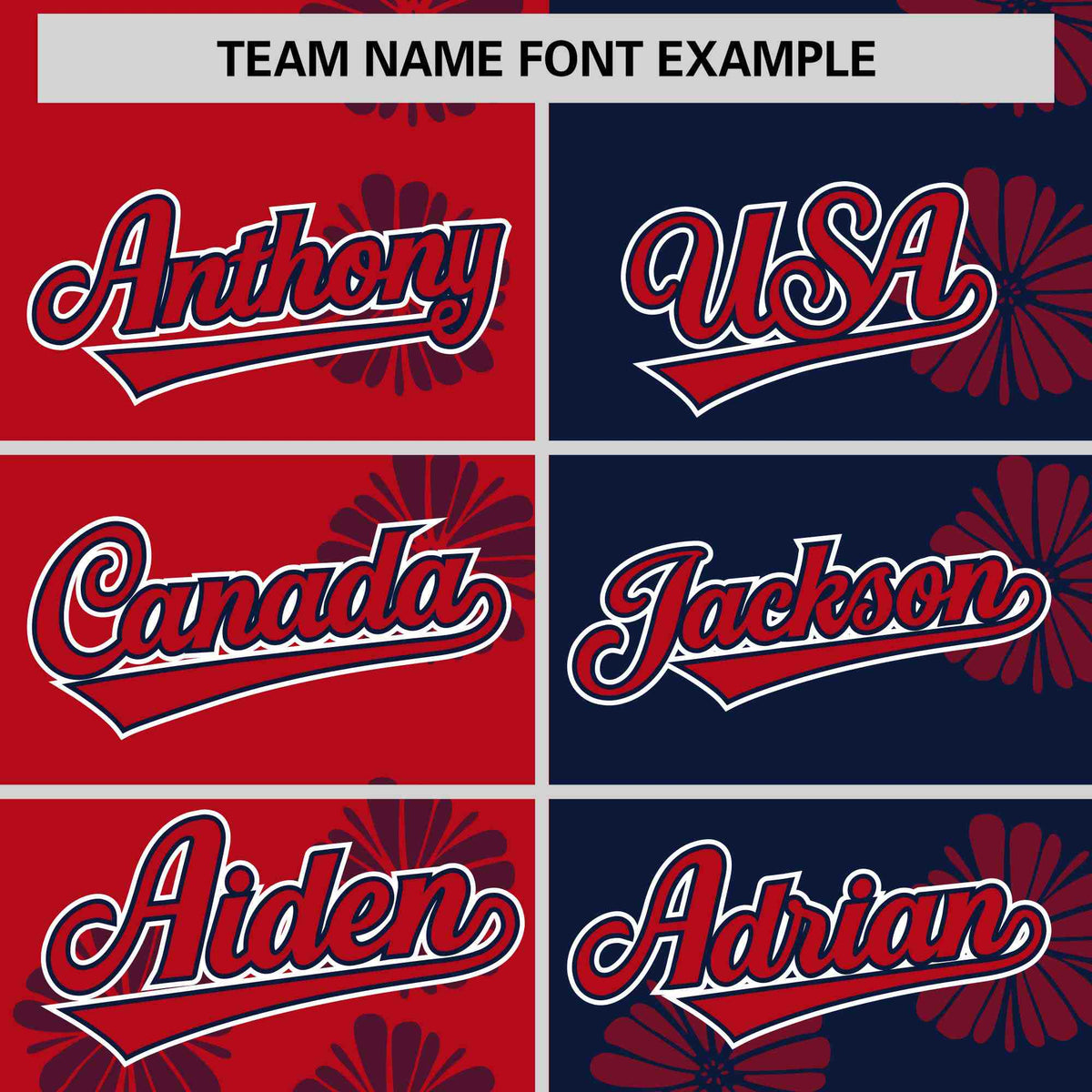 Custom Red Navy Split Fashion Flower Graffiti Pattern Authentic Baseball Jersey