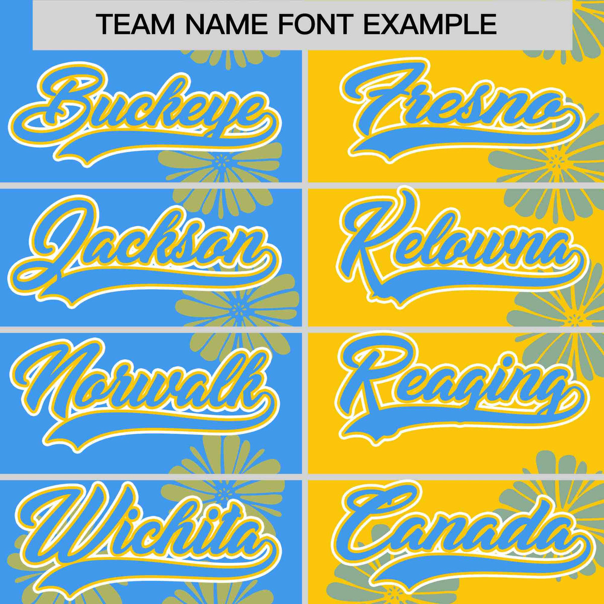 Custom Powder Blue Gold Split Fashion Flower Graffiti Pattern Authentic Baseball Jersey