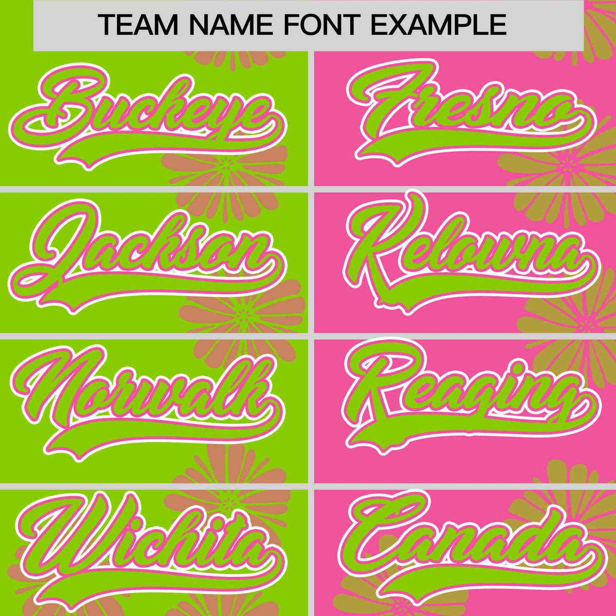 Custom Neon Green Pink Split Fashion Flower Graffiti Pattern Authentic Baseball Jersey