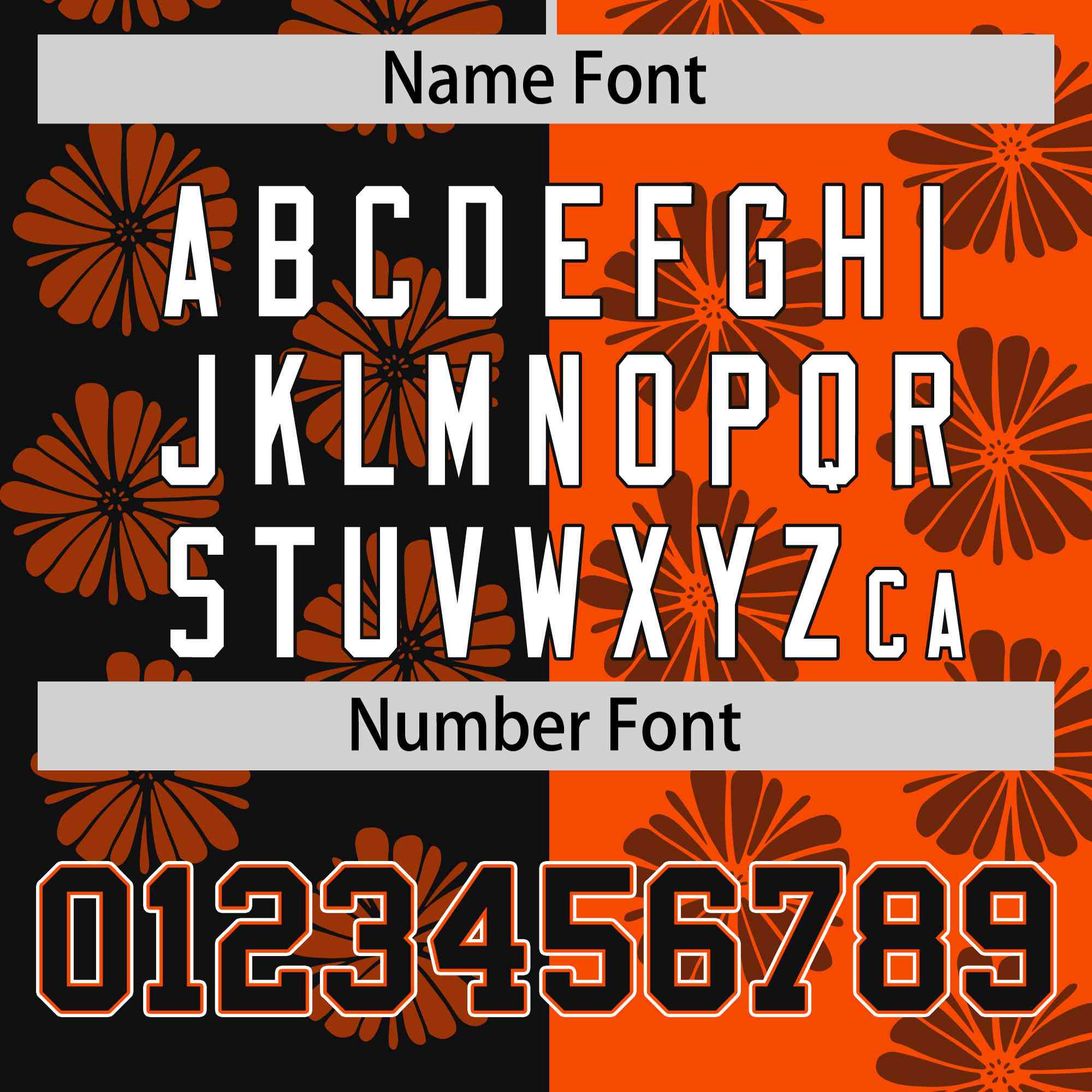 Custom Black Orange Split Fashion Flower Graffiti Pattern Authentic Baseball Jersey