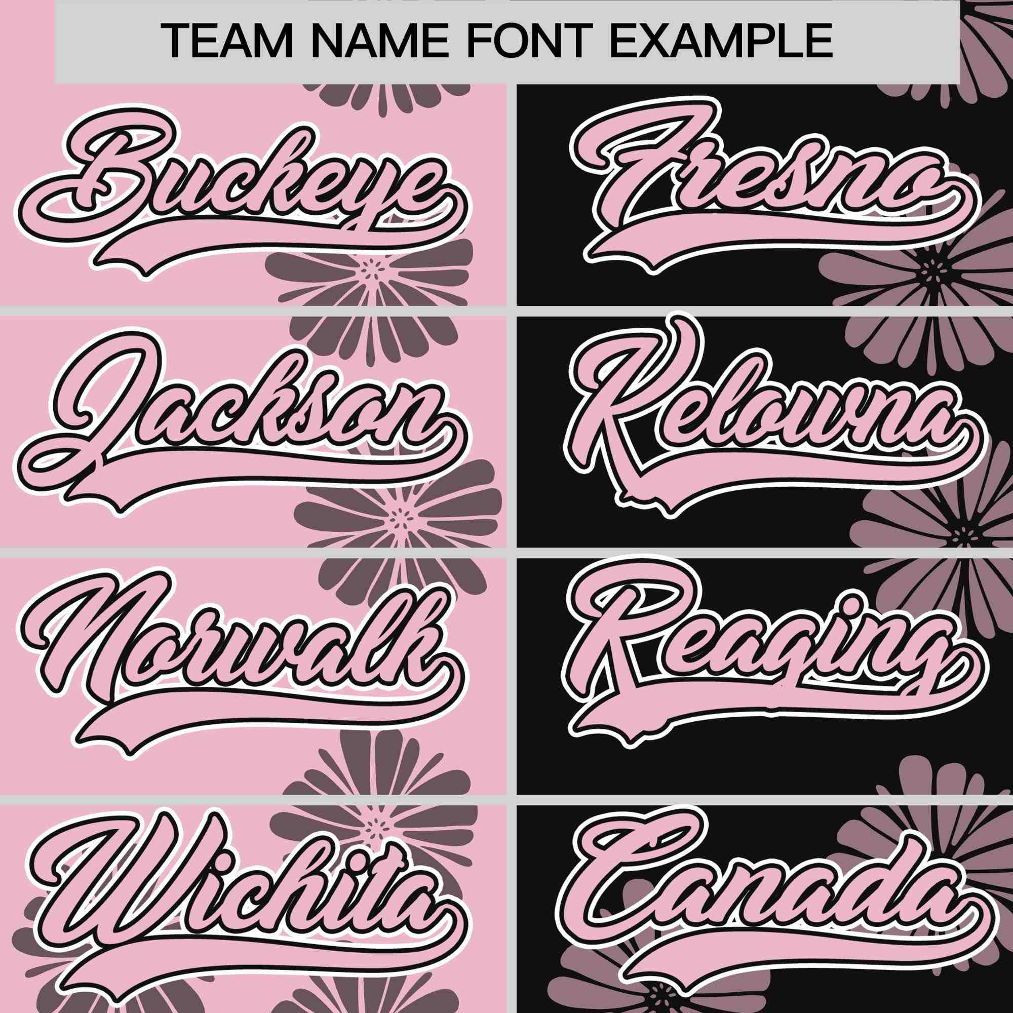 Custom Light Pink Black Split Fashion Flower Graffiti Pattern Authentic Baseball Jersey