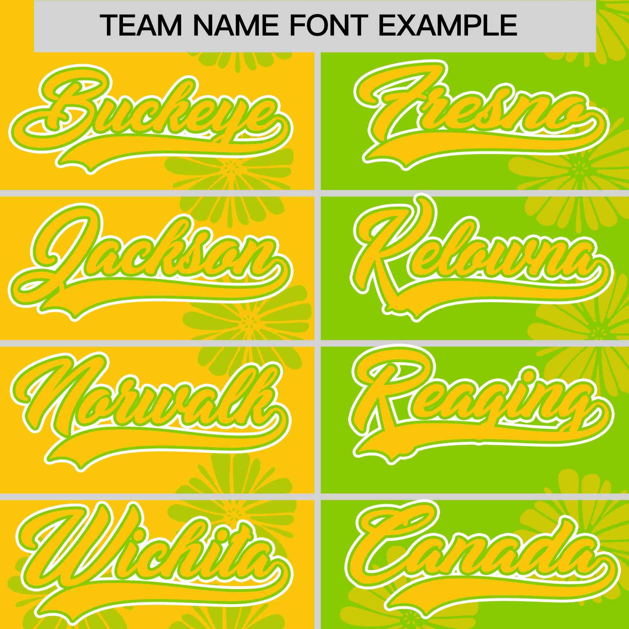 Custom Gold Neon Green Split Fashion Flower Graffiti Pattern Authentic Baseball Jersey
