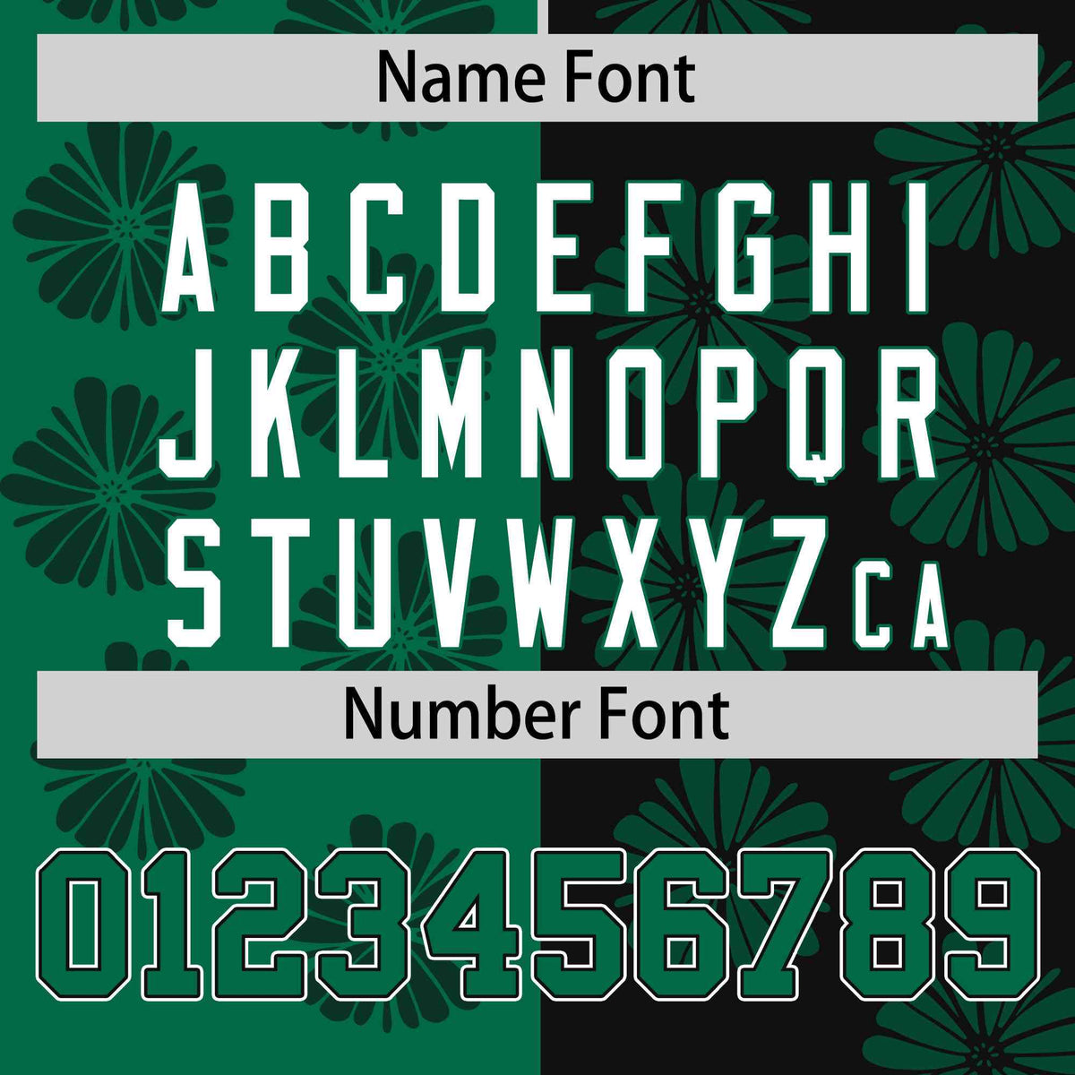 Custom Kelly Green Black Split Fashion Flower Graffiti Pattern Authentic Baseball Jersey