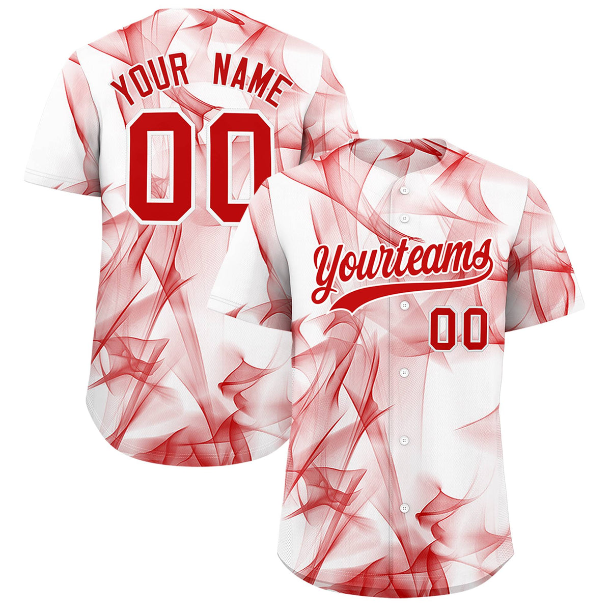 Custom White Fumes Graffiti Pattern Authentic Baseball Jersey