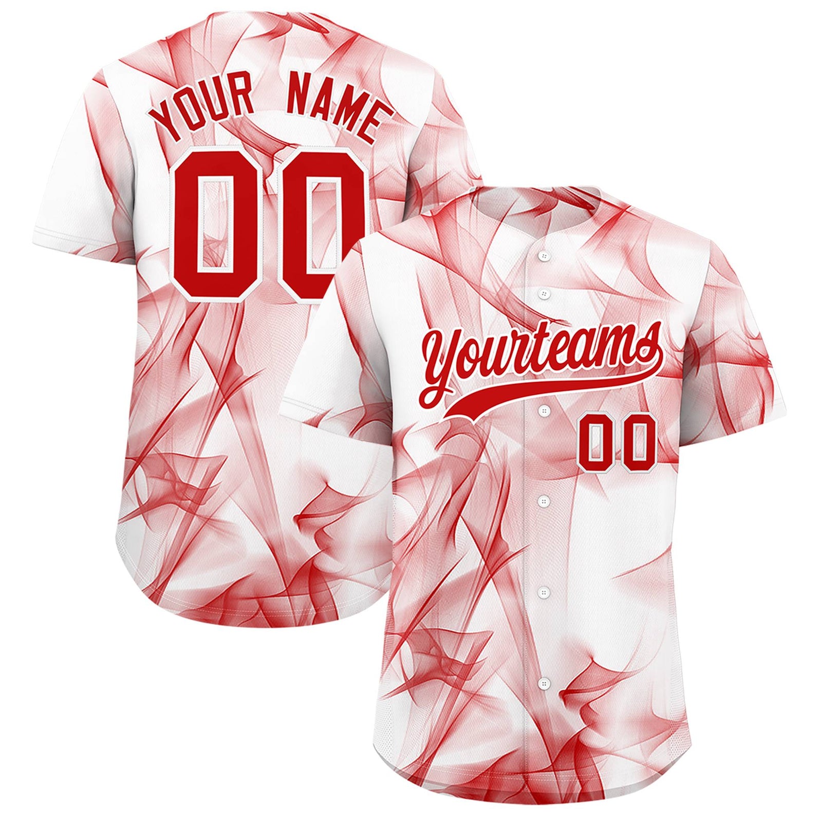 Custom White Fumes Graffiti Pattern Authentic Baseball Jersey