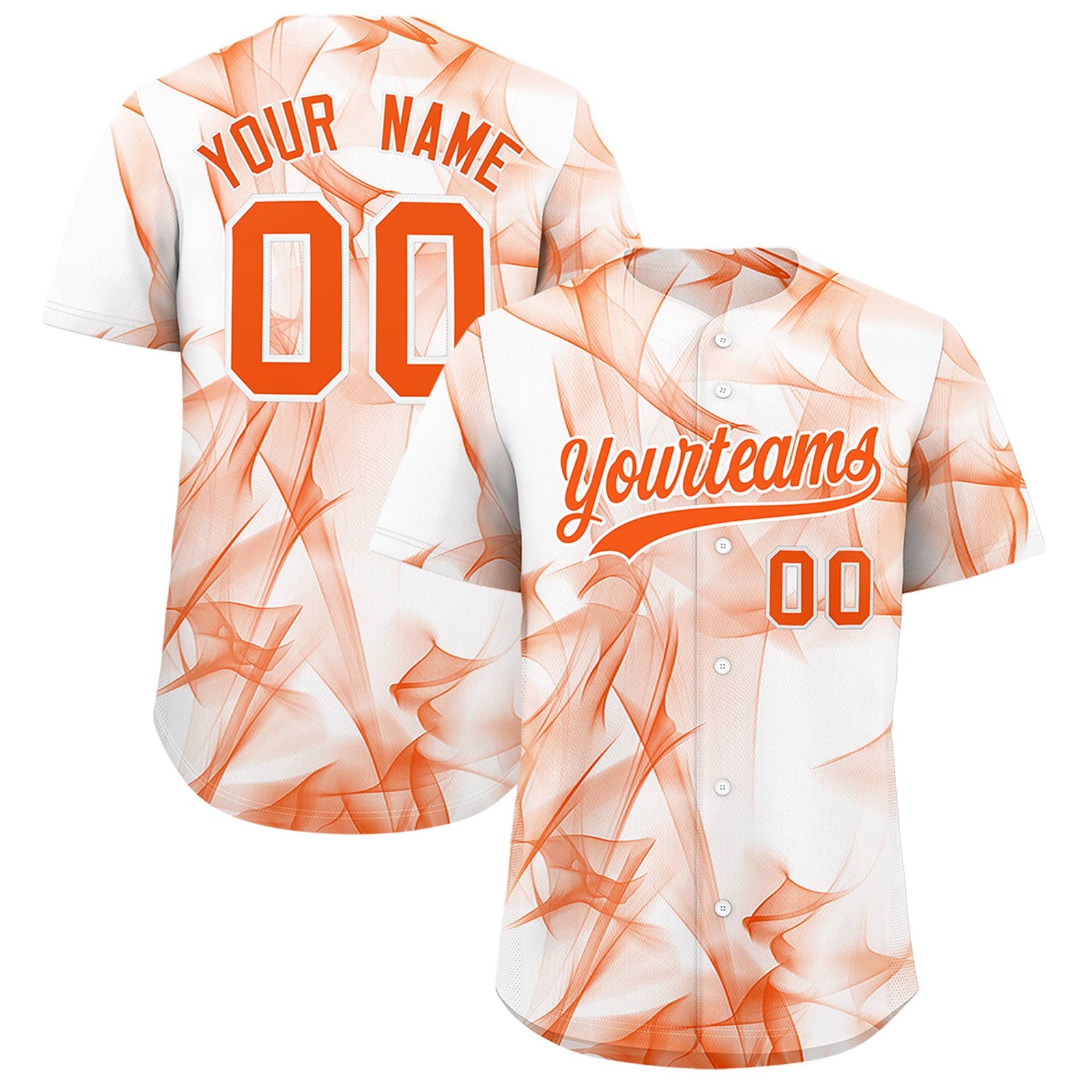 Custom White Fumes Graffiti Pattern Authentic Baseball Jersey