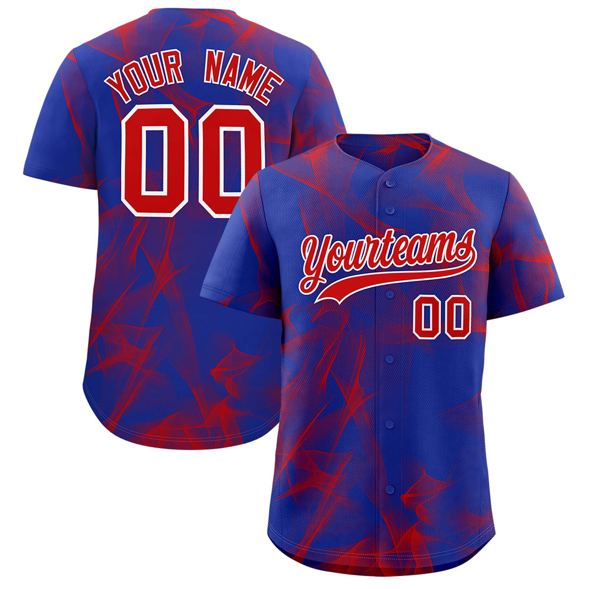 Custom Royal Fumes Graffiti Pattern Authentic Baseball Jersey