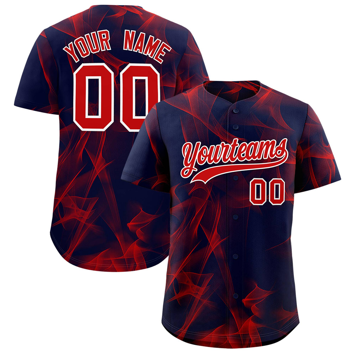 Custom Navy Fumes Graffiti Pattern Authentic Baseball Jersey
