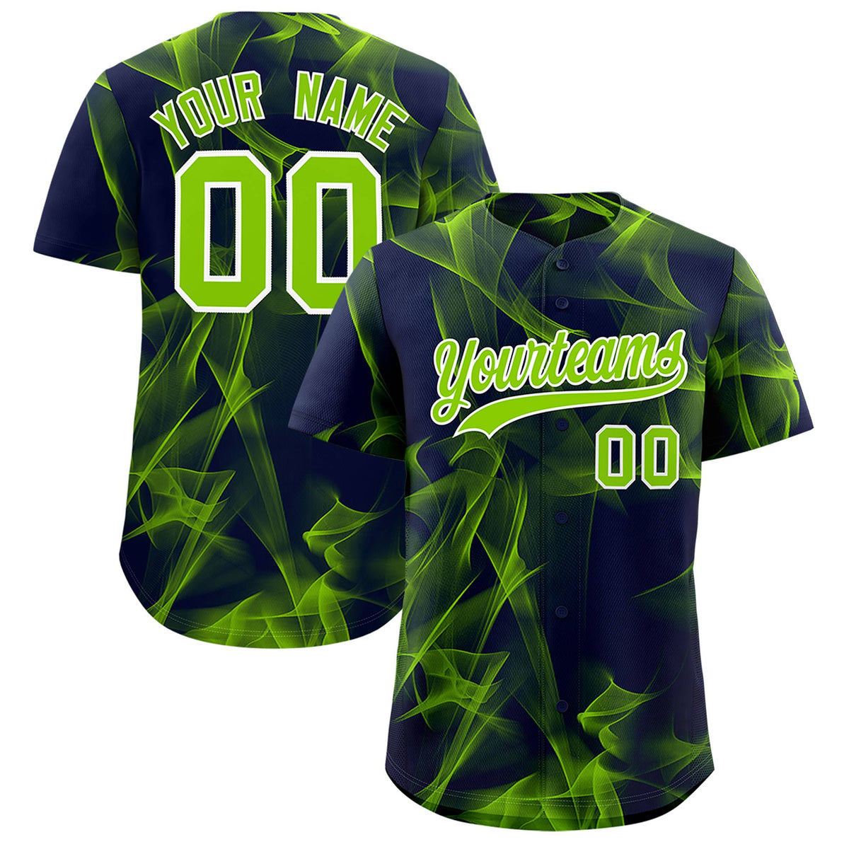 Custom Navy Fumes Graffiti Pattern Authentic Baseball Jersey