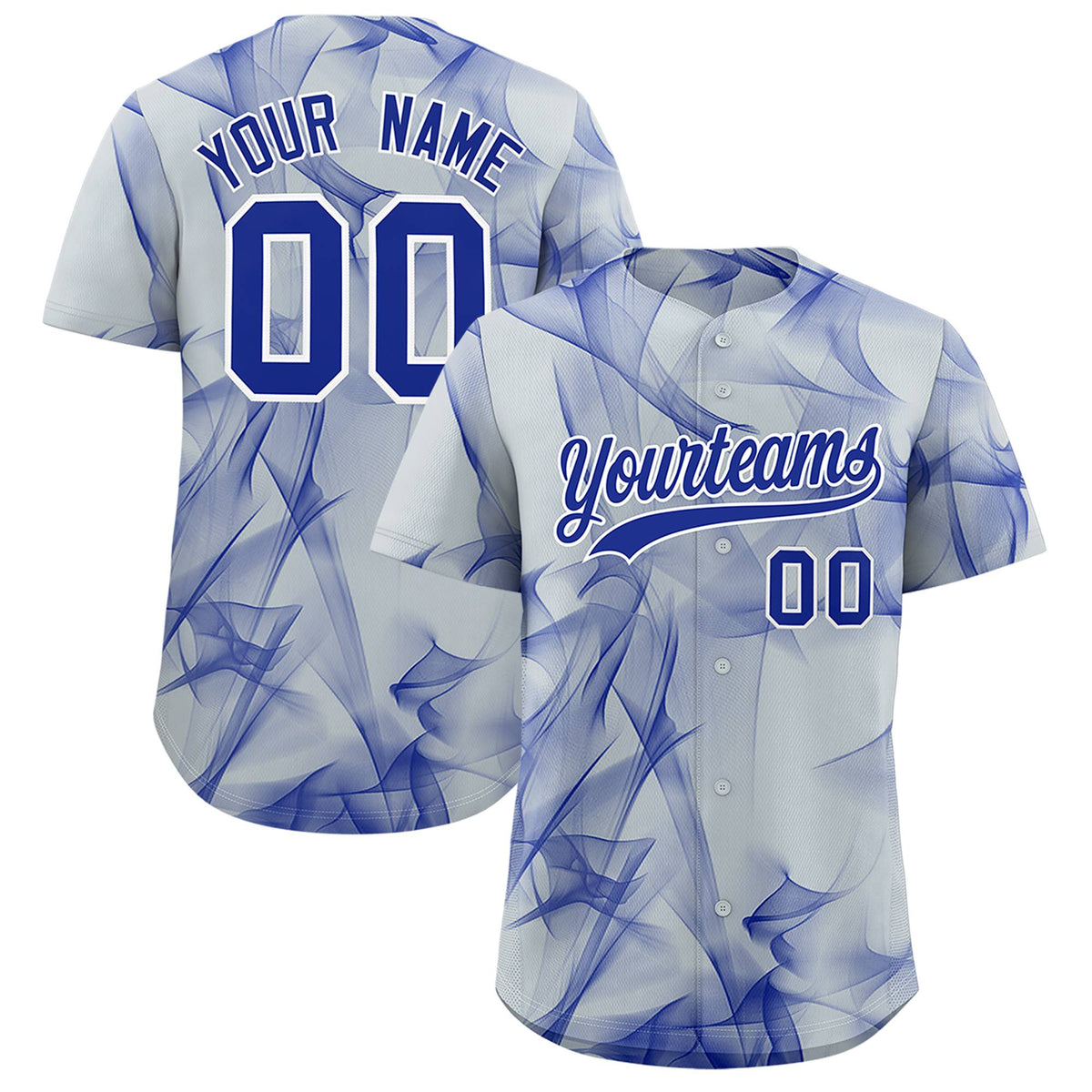 Custom Silver Fumes Graffiti Pattern Authentic Baseball Jersey