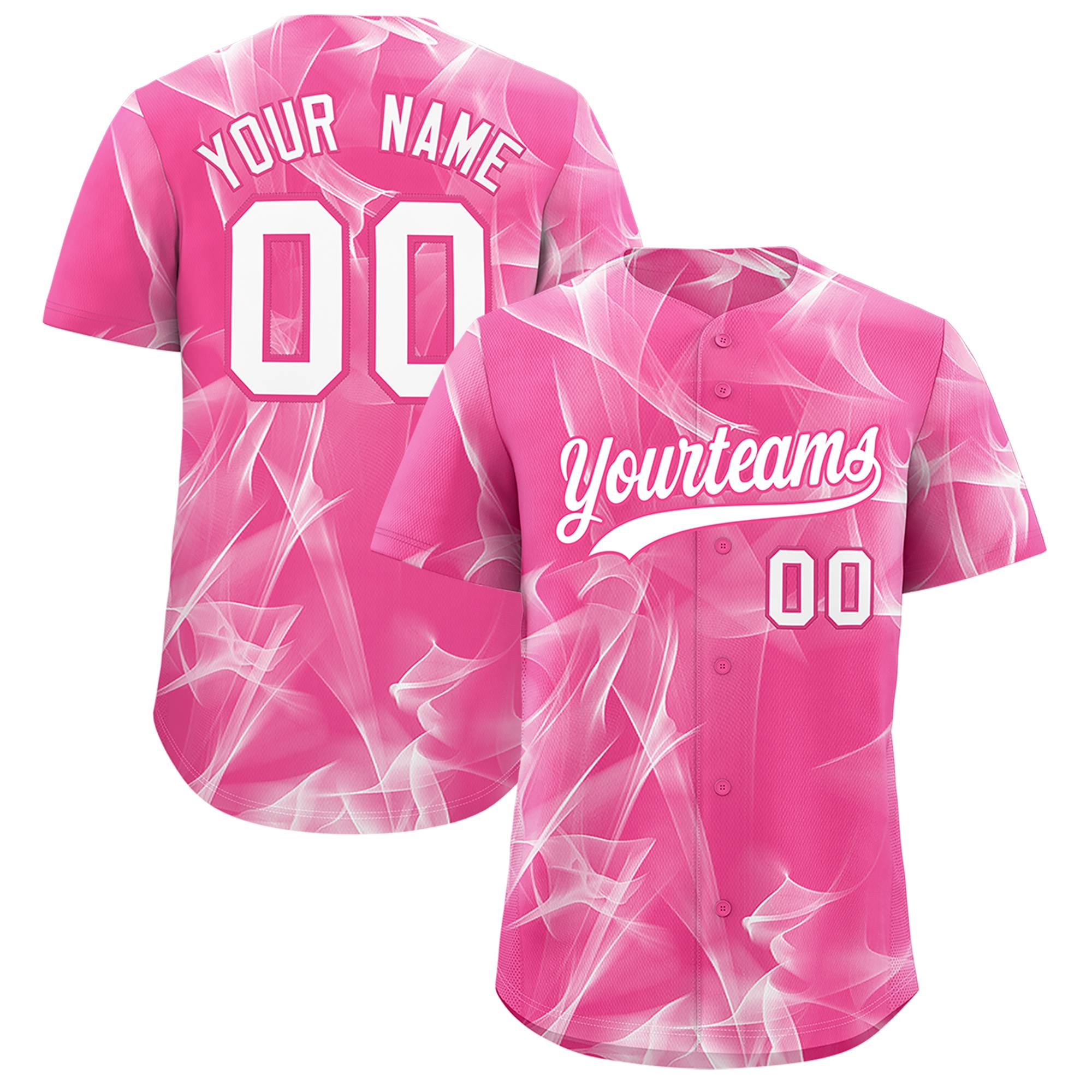 Custom Pink Fumes Graffiti Pattern Authentic Baseball Jersey
