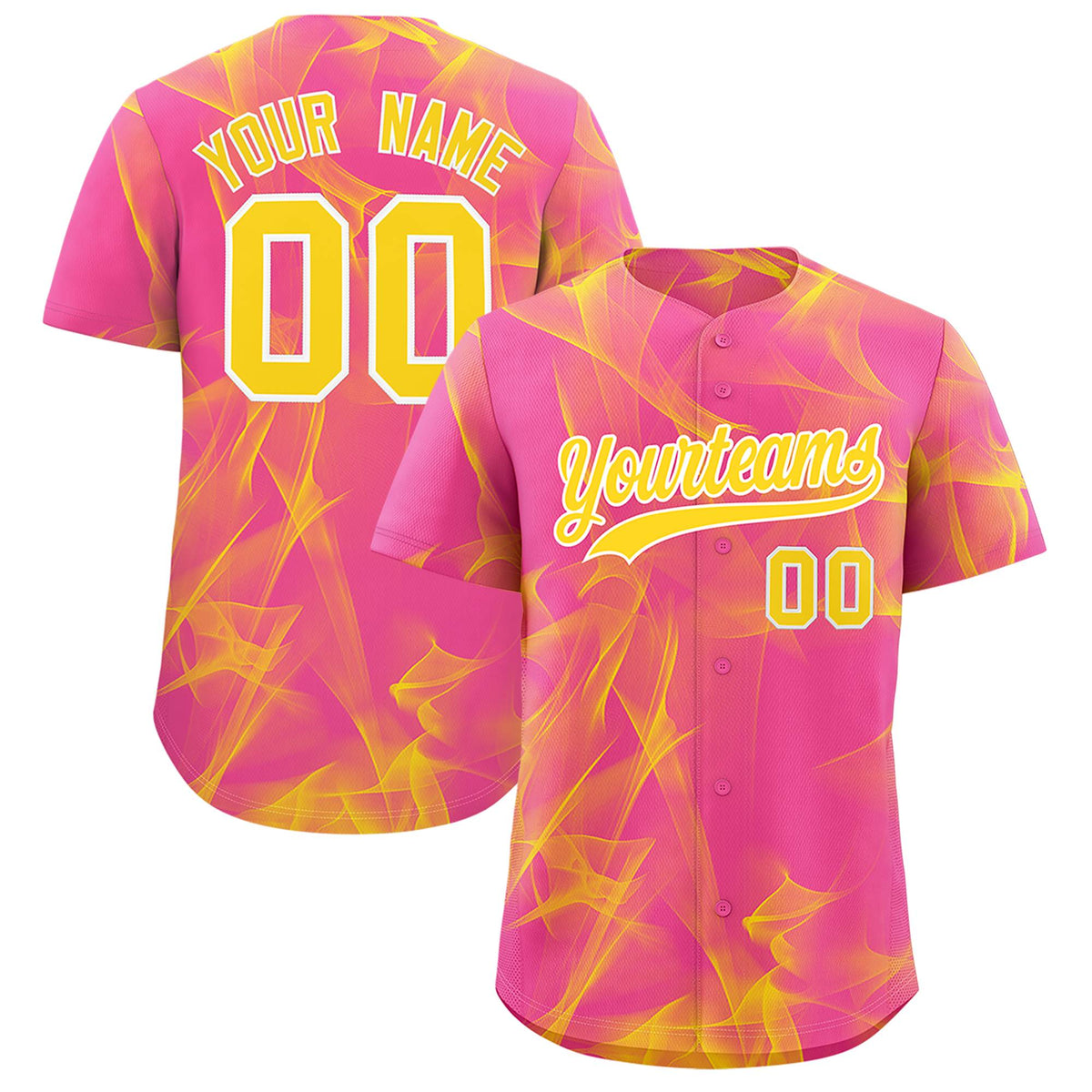 Custom Pink Fumes Graffiti Pattern Authentic Baseball Jersey