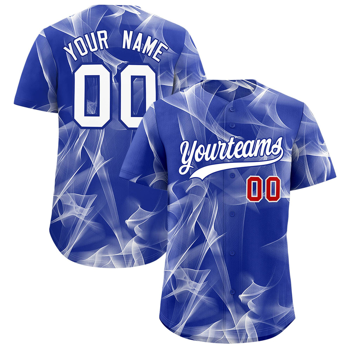 Custom Royal Fumes Graffiti Pattern Authentic Baseball Jersey