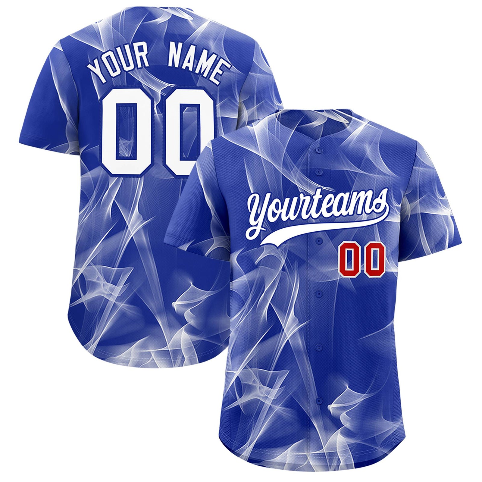 Custom Royal Fumes Graffiti Pattern Authentic Baseball Jersey