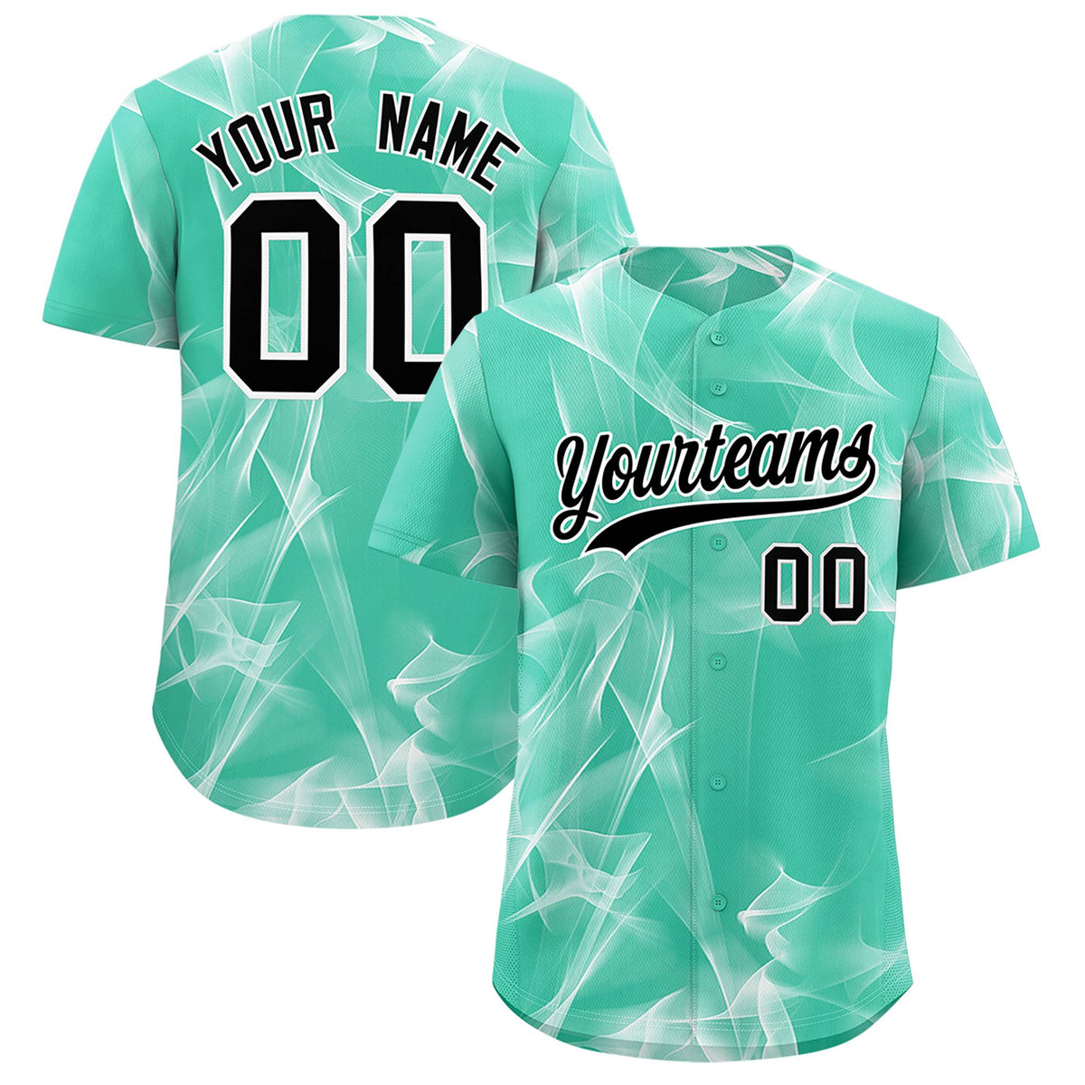 Custom Bright Green Fumes Graffiti Pattern Authentic Baseball Jersey
