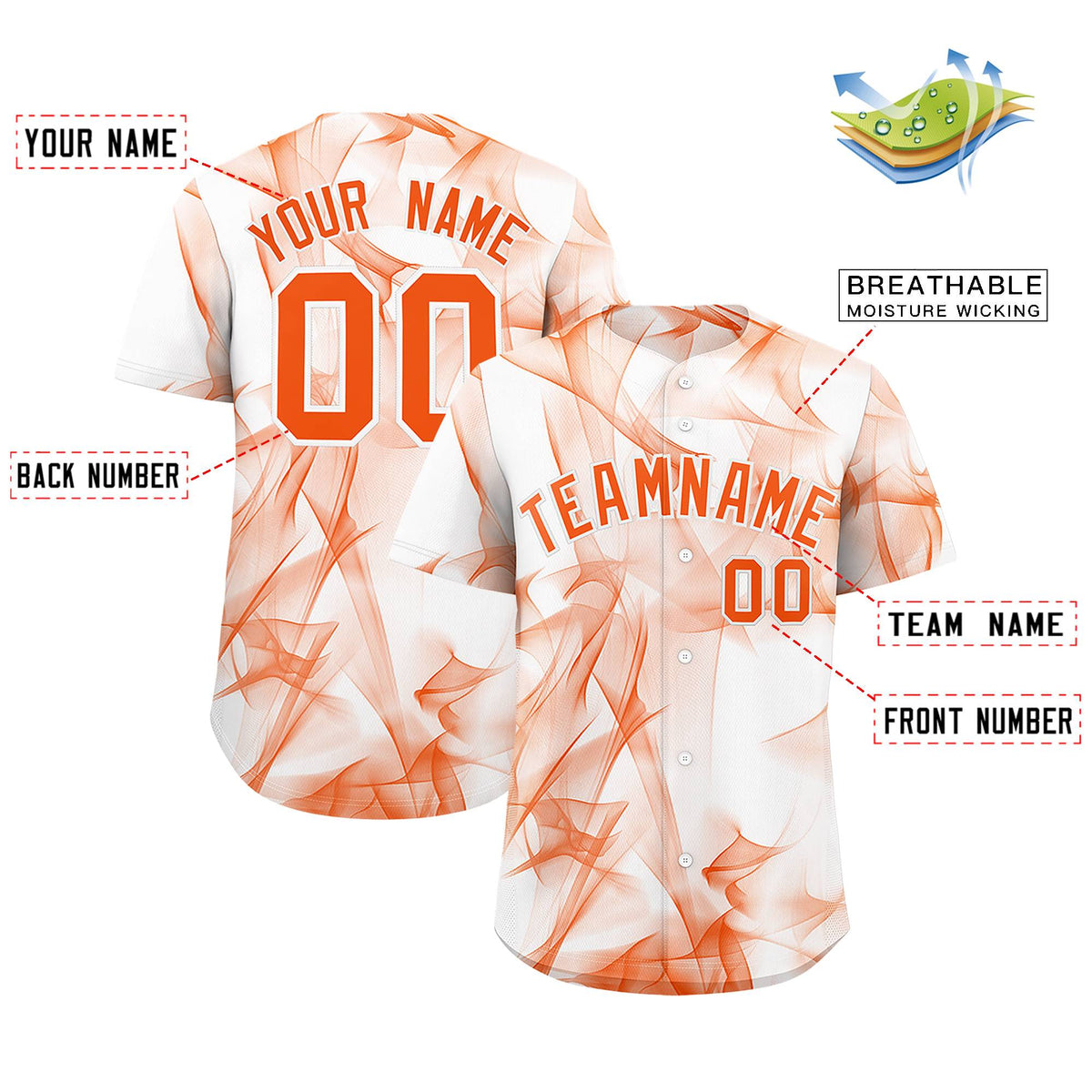 Custom White Fumes Graffiti Pattern Authentic Baseball Jersey