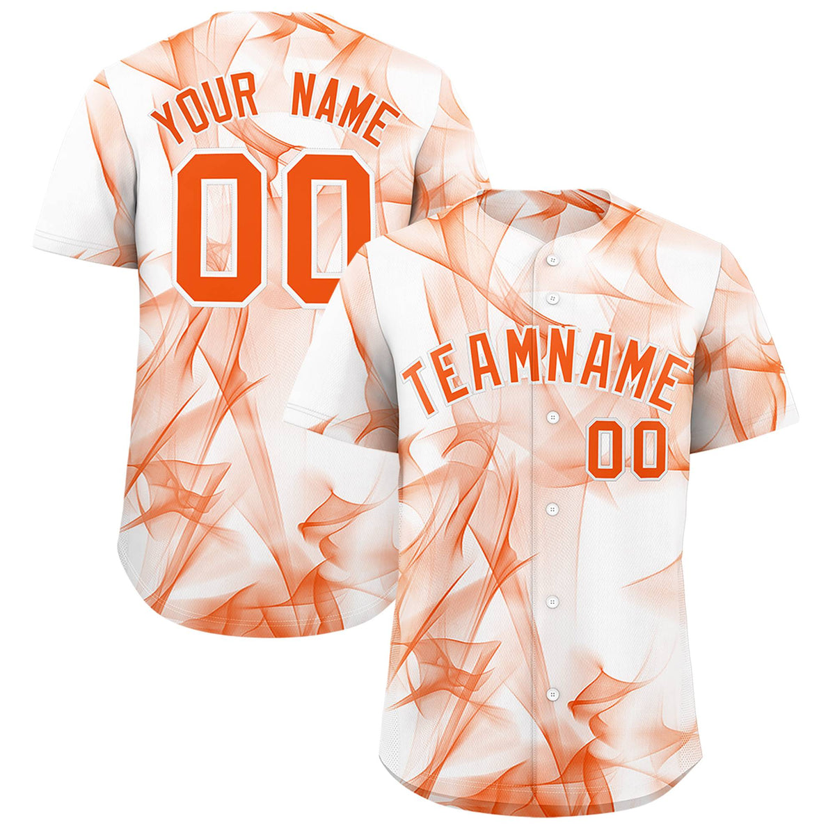 Custom White Fumes Graffiti Pattern Authentic Baseball Jersey