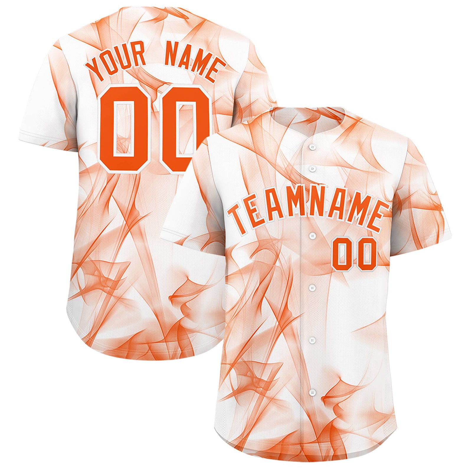 Custom White Fumes Graffiti Pattern Authentic Baseball Jersey