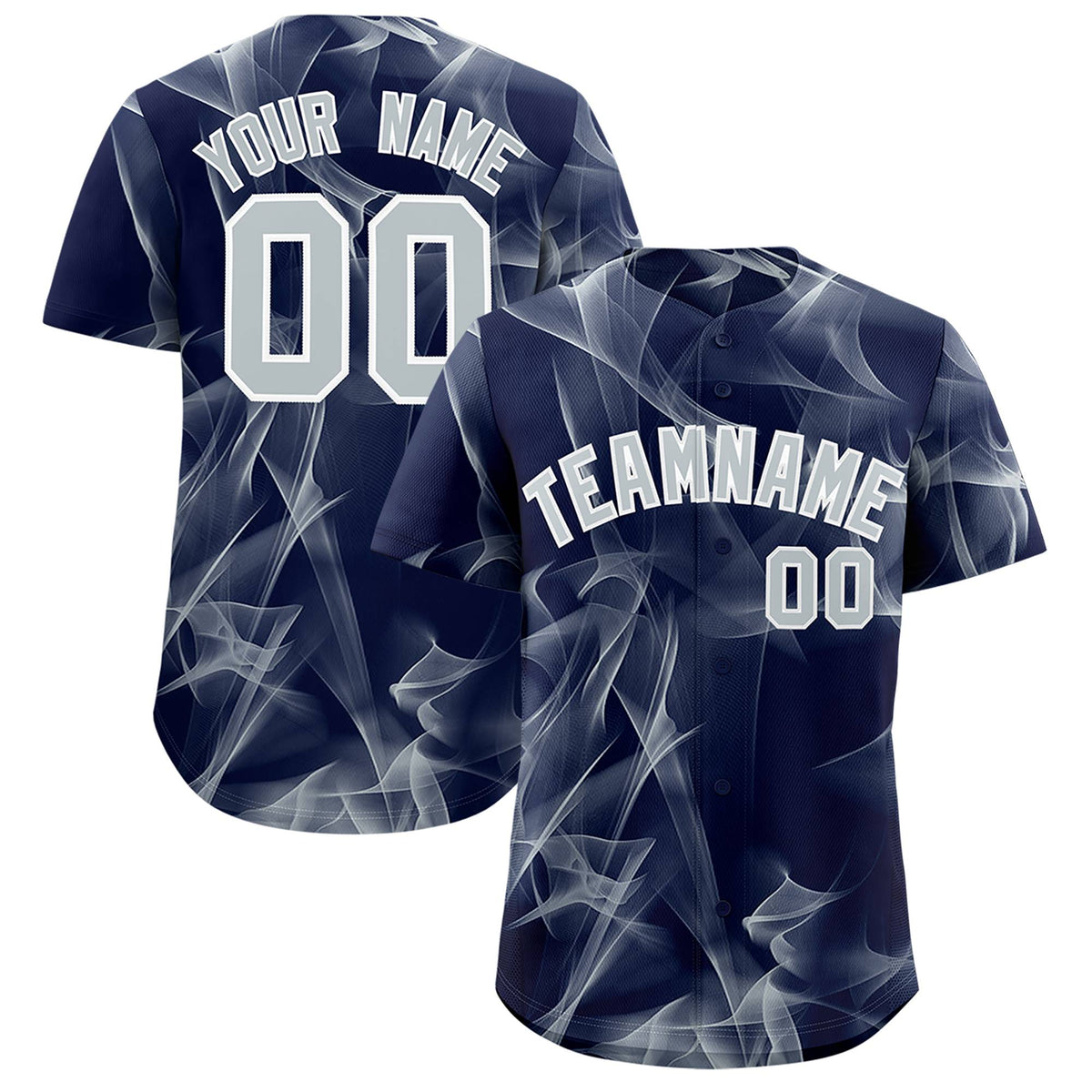 Custom Navy Fumes Graffiti Pattern Authentic Baseball Jersey