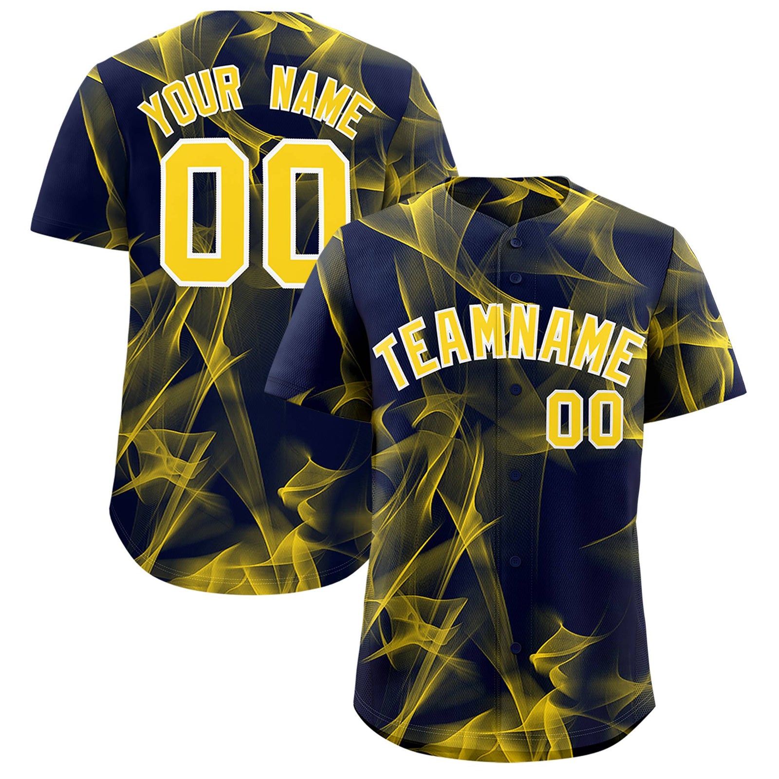 Custom Navy Fumes Graffiti Pattern Authentic Baseball Jersey