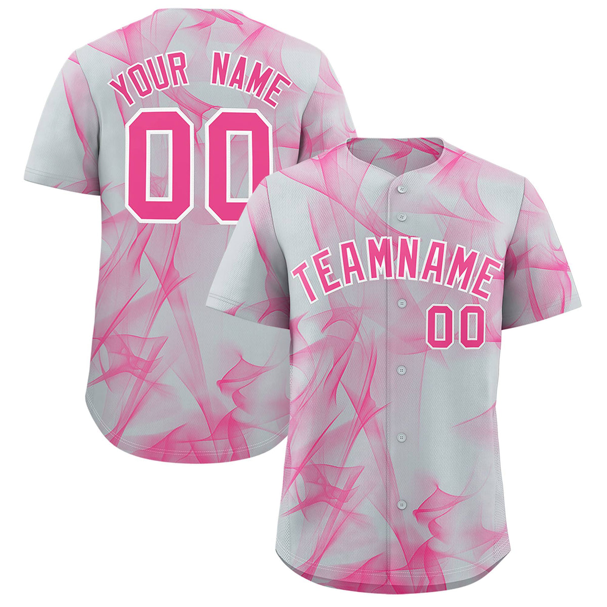 Custom Silver Fumes Graffiti Pattern Authentic Baseball Jersey