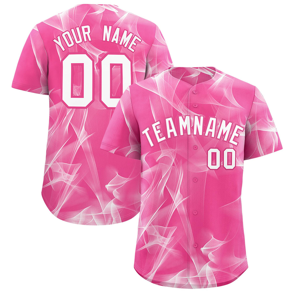Custom Pink Fumes Graffiti Pattern Authentic Baseball Jersey