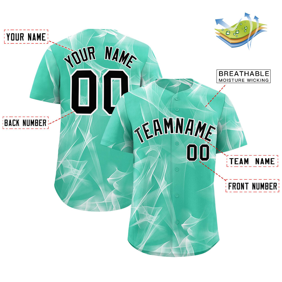 Custom Bright Green Fumes Graffiti Pattern Authentic Baseball Jersey