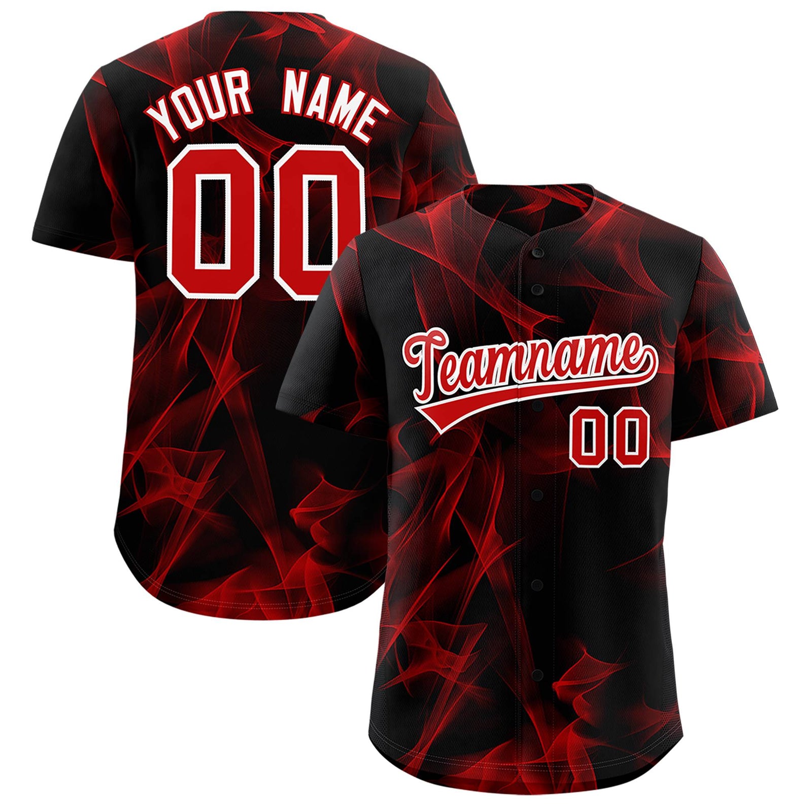 Custom Black Fumes Graffiti Pattern Authentic Baseball Jersey