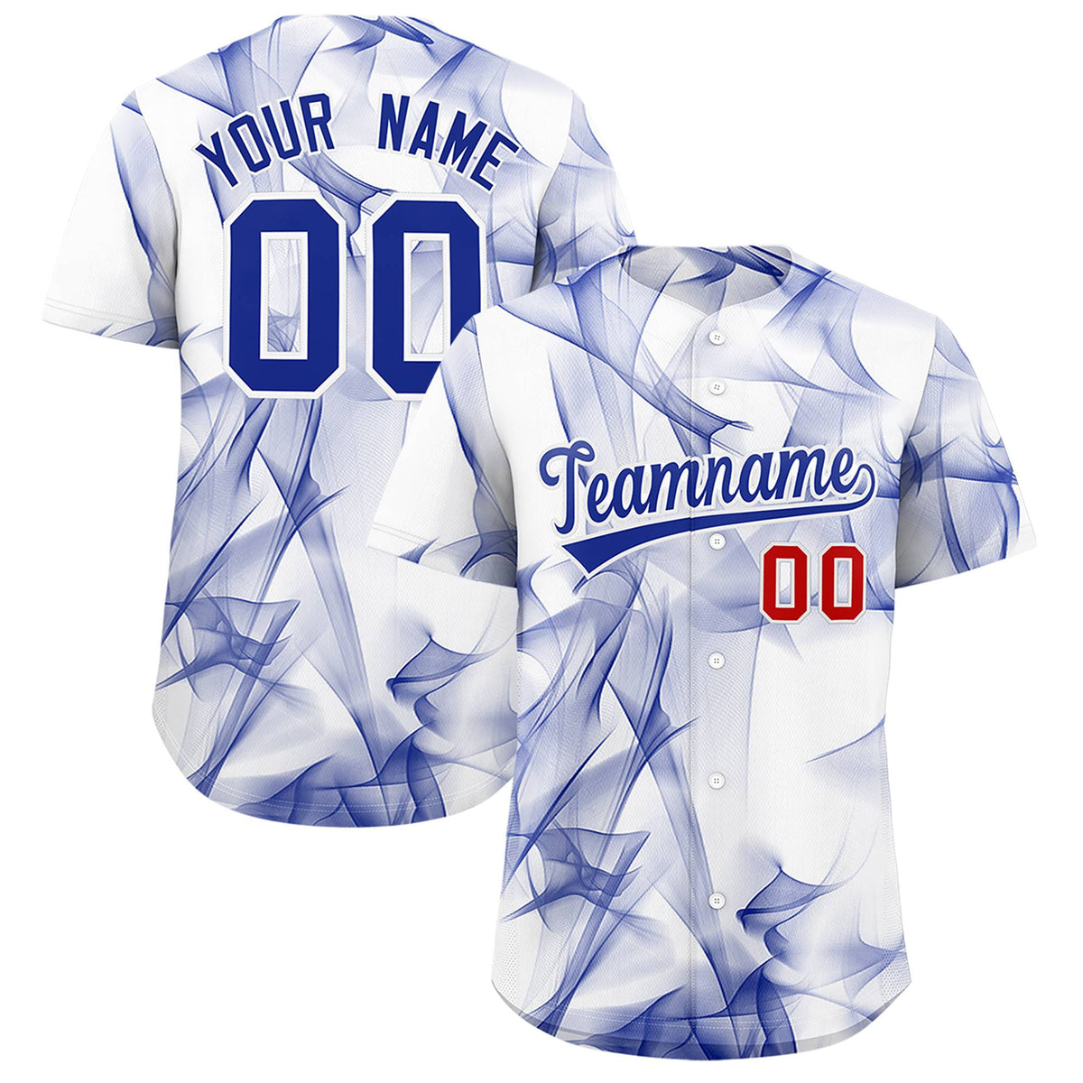 Custom White Fumes Graffiti Pattern Authentic Baseball Jersey