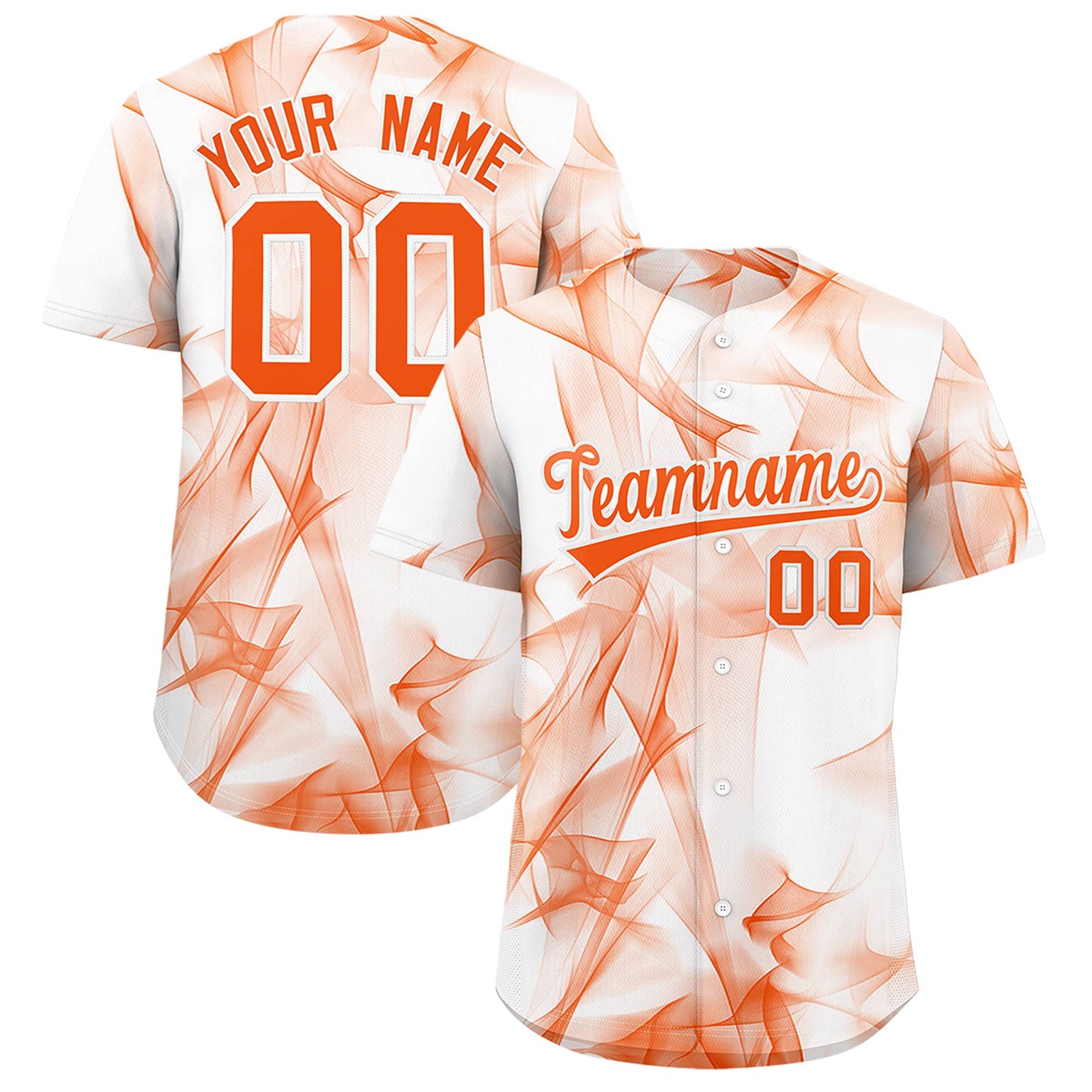 Custom White Fumes Graffiti Pattern Authentic Baseball Jersey