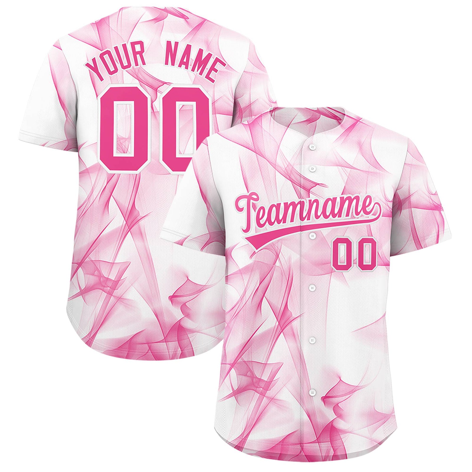 Custom White Fumes Graffiti Pattern Authentic Baseball Jersey