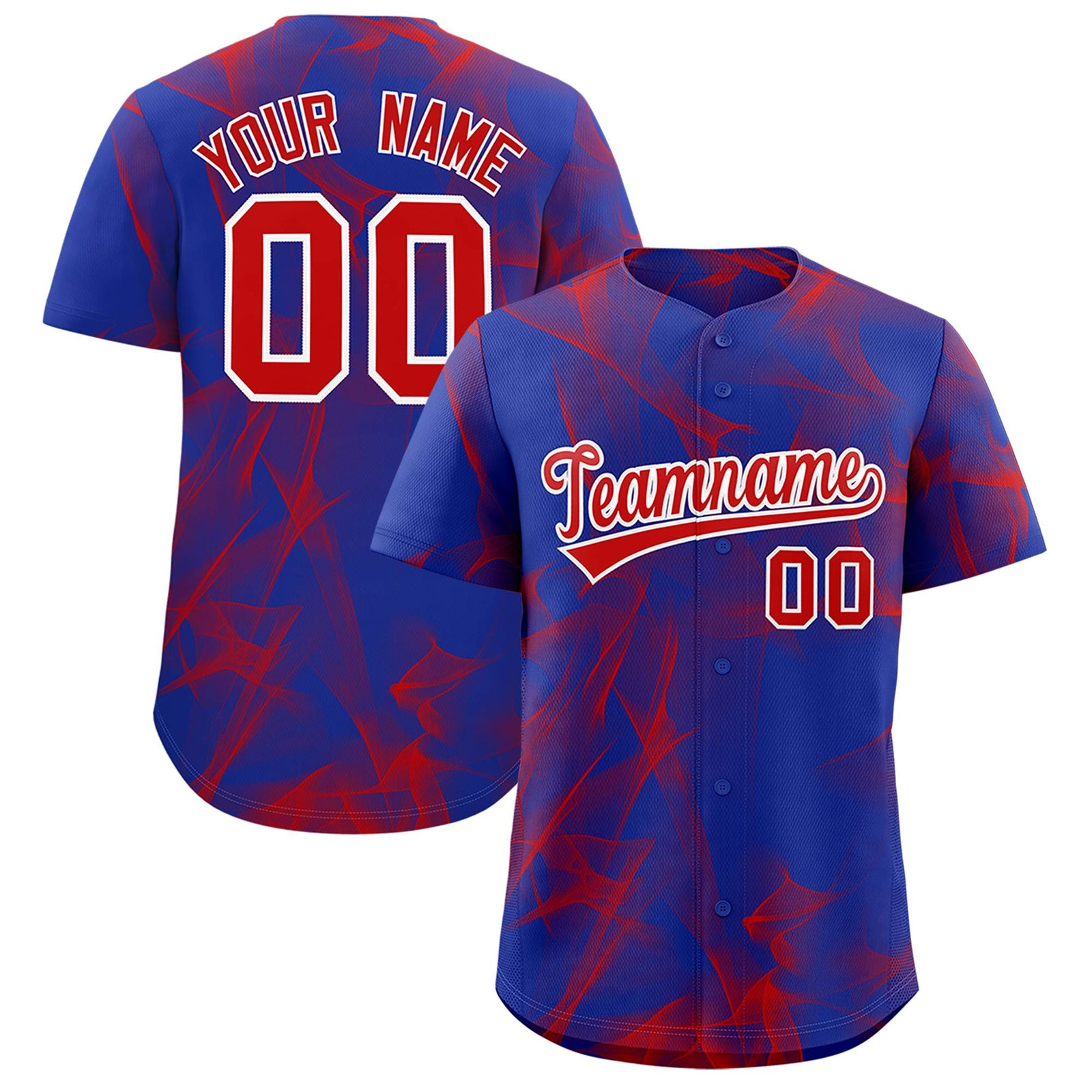 Custom Royal Fumes Graffiti Pattern Authentic Baseball Jersey